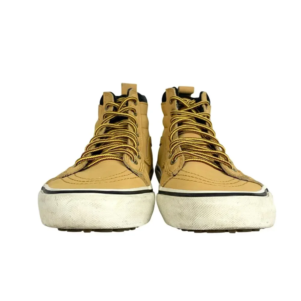 Vans Sk8-Hi MTE Sneaker Boots Honey Yellow Weather Resistant Leather 7.5 Men